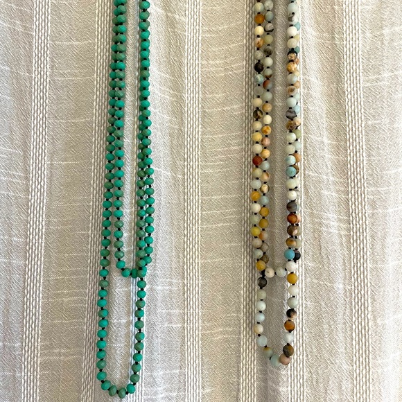 Jewelry - 2 strands of 29” Hand Tied Beaded Necklaces